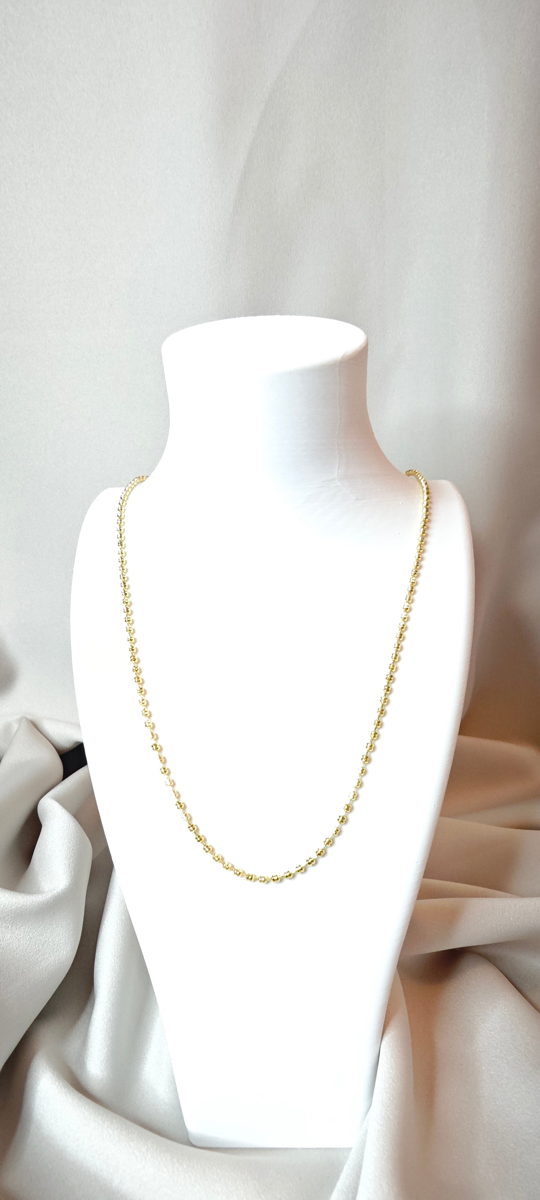 VELUARE ROYAL 14K Işıltılı Sarmal Top Zincir Kolye