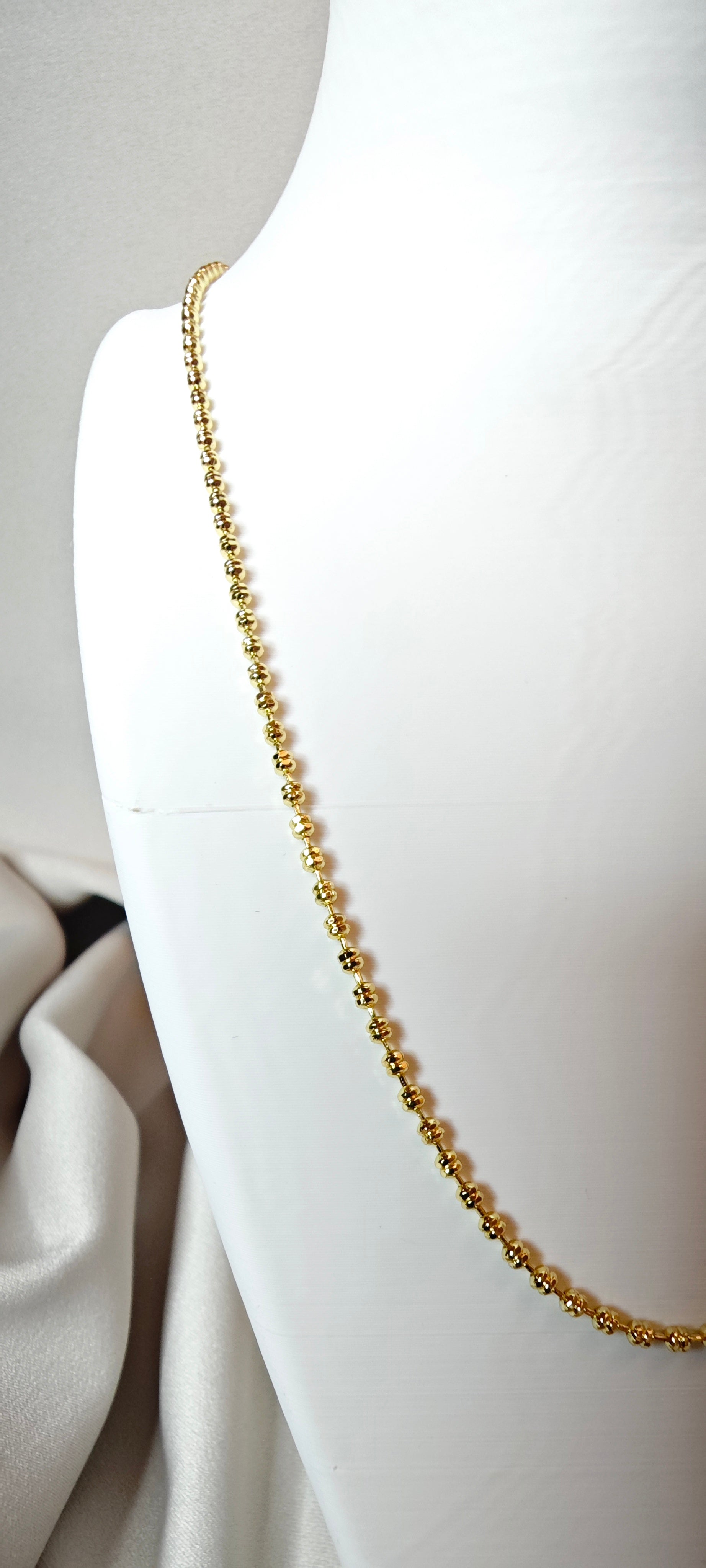 VELUARE ROYAL 14K Işıltılı Sarmal Top Zincir Kolye