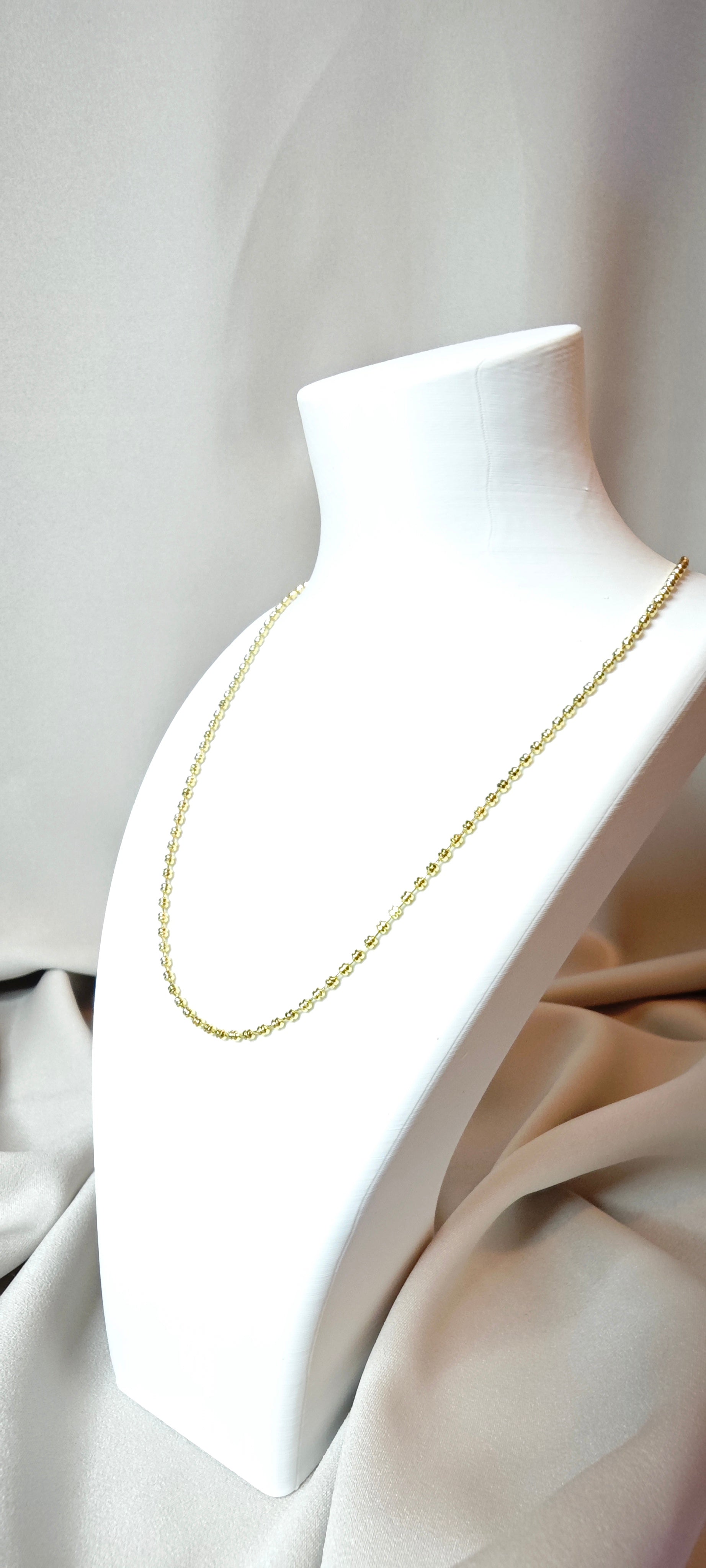 VELUARE ROYAL 14K Işıltılı Sarmal Top Zincir Kolye