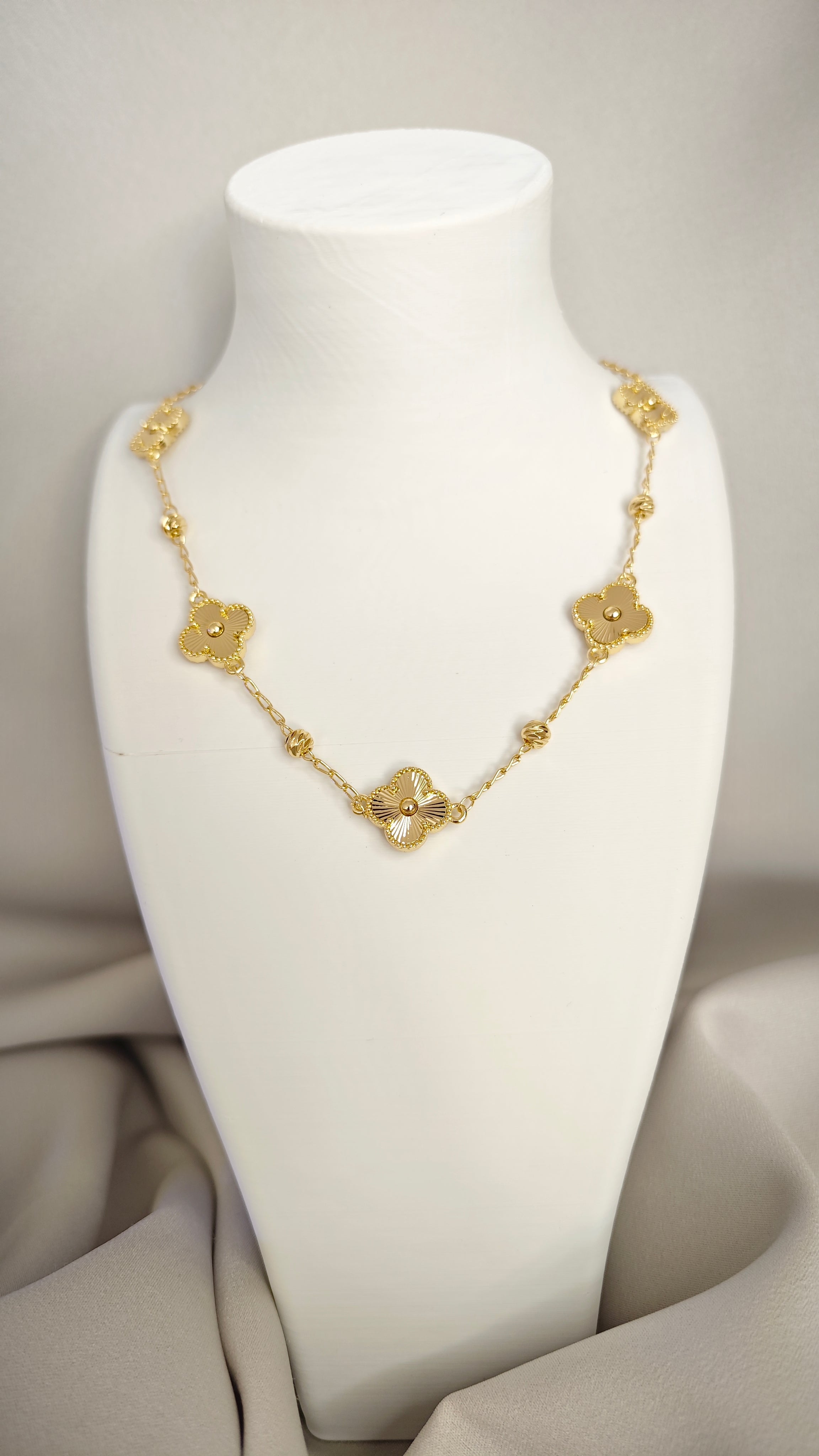 VELUARE Privé 14K Van Cleef Model Dorikalı Yonca Kolye