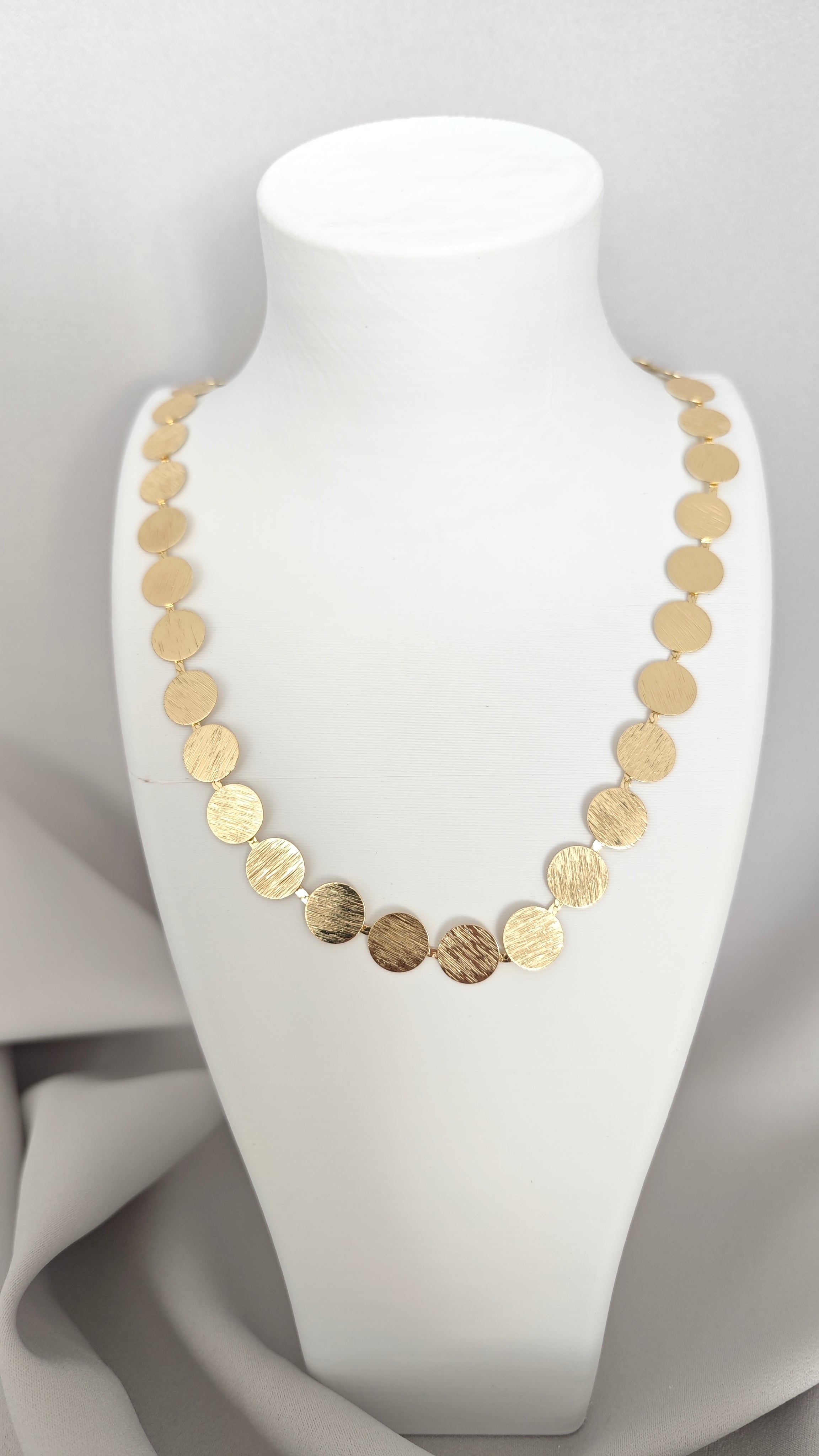 VELUARE EVERYDAY 14K Gold Renk Kalemli İtalyan Pul Zincir Kolye