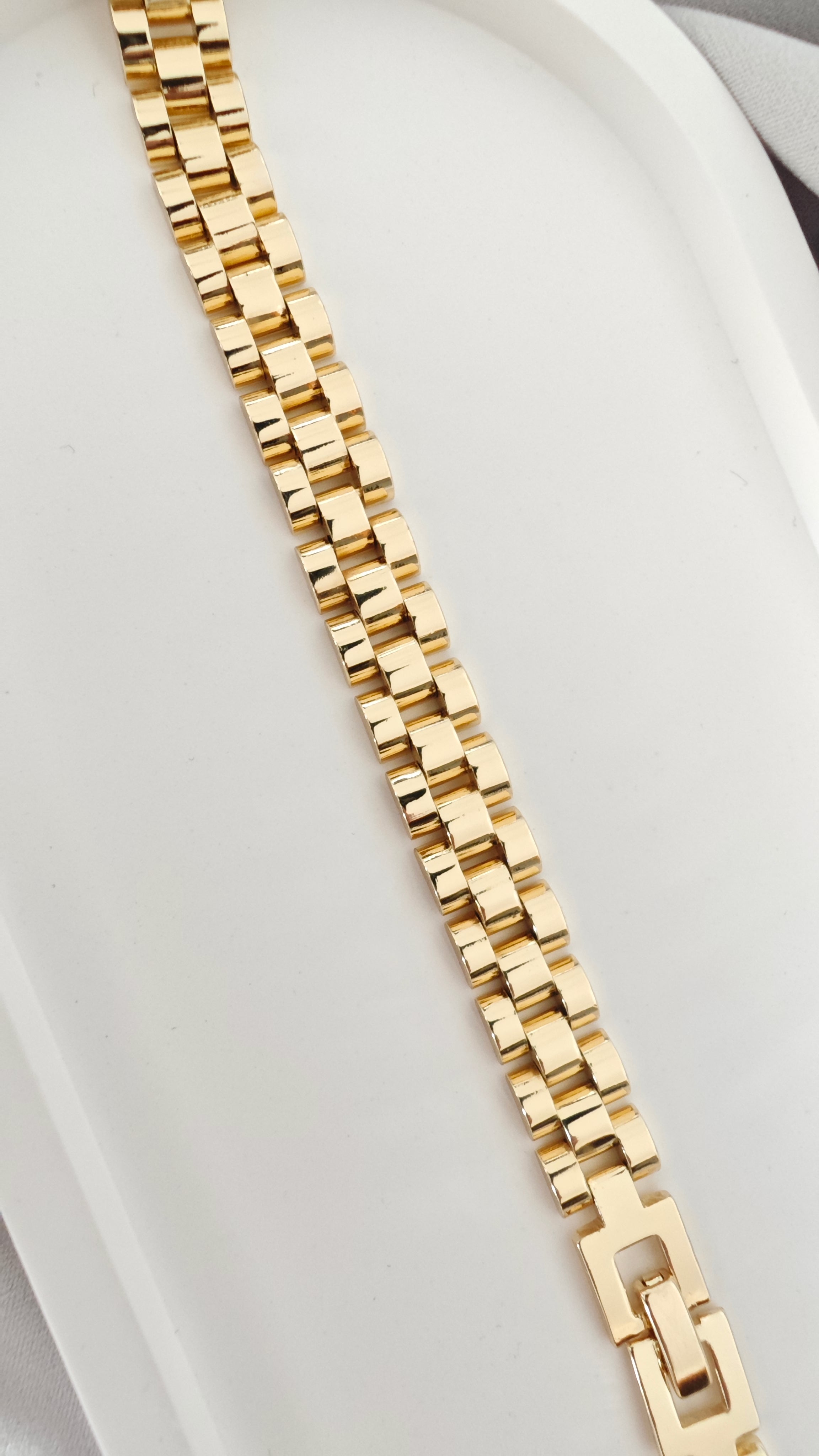 VELUARE Privé 14K Gold Renk President Saat Kordonu Model İtalyan Bileklik
