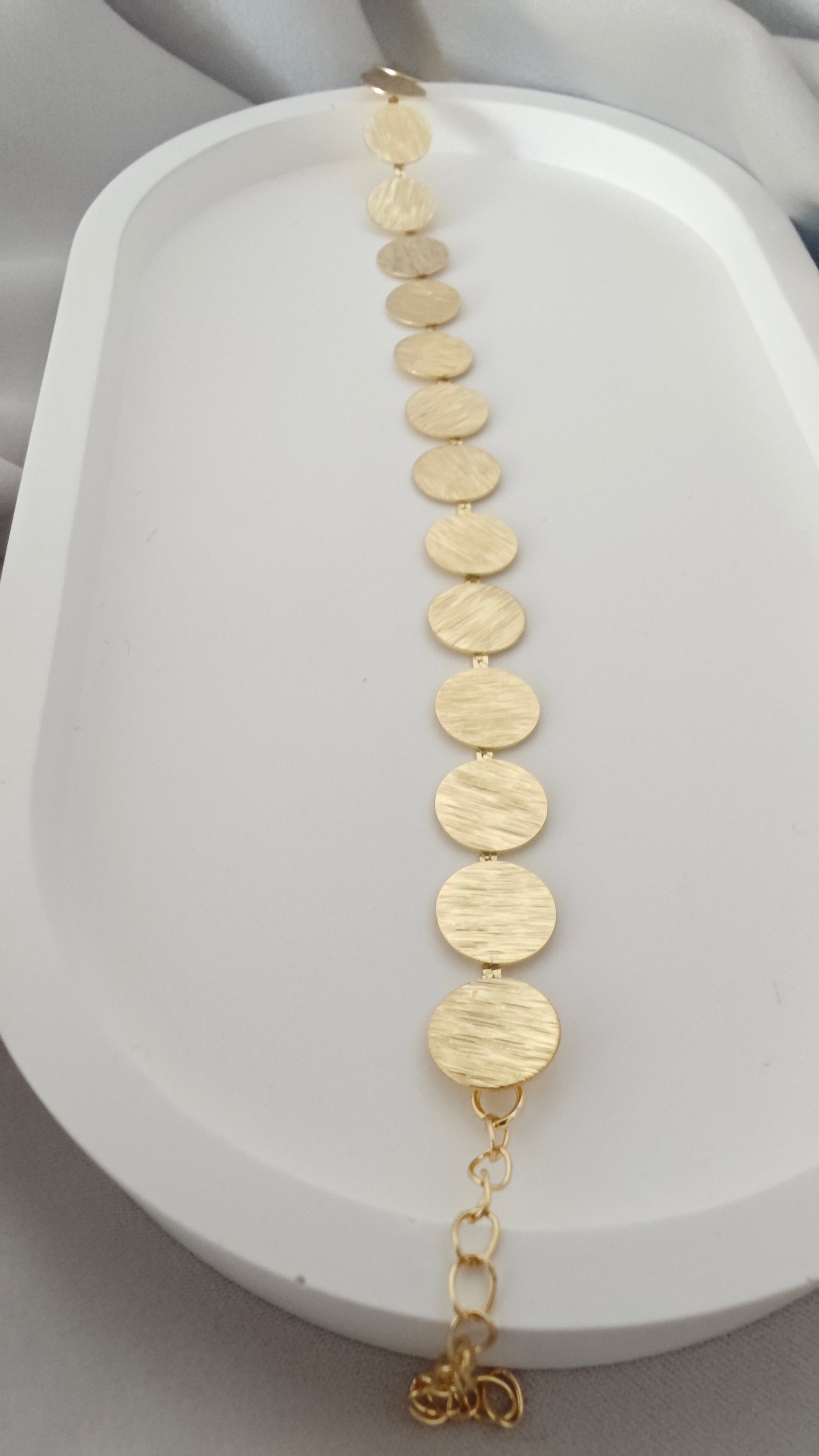 VELUARE EVERYDAY 14K Gold Renk Kalemli İtalyan Pul Zincir Bileklik