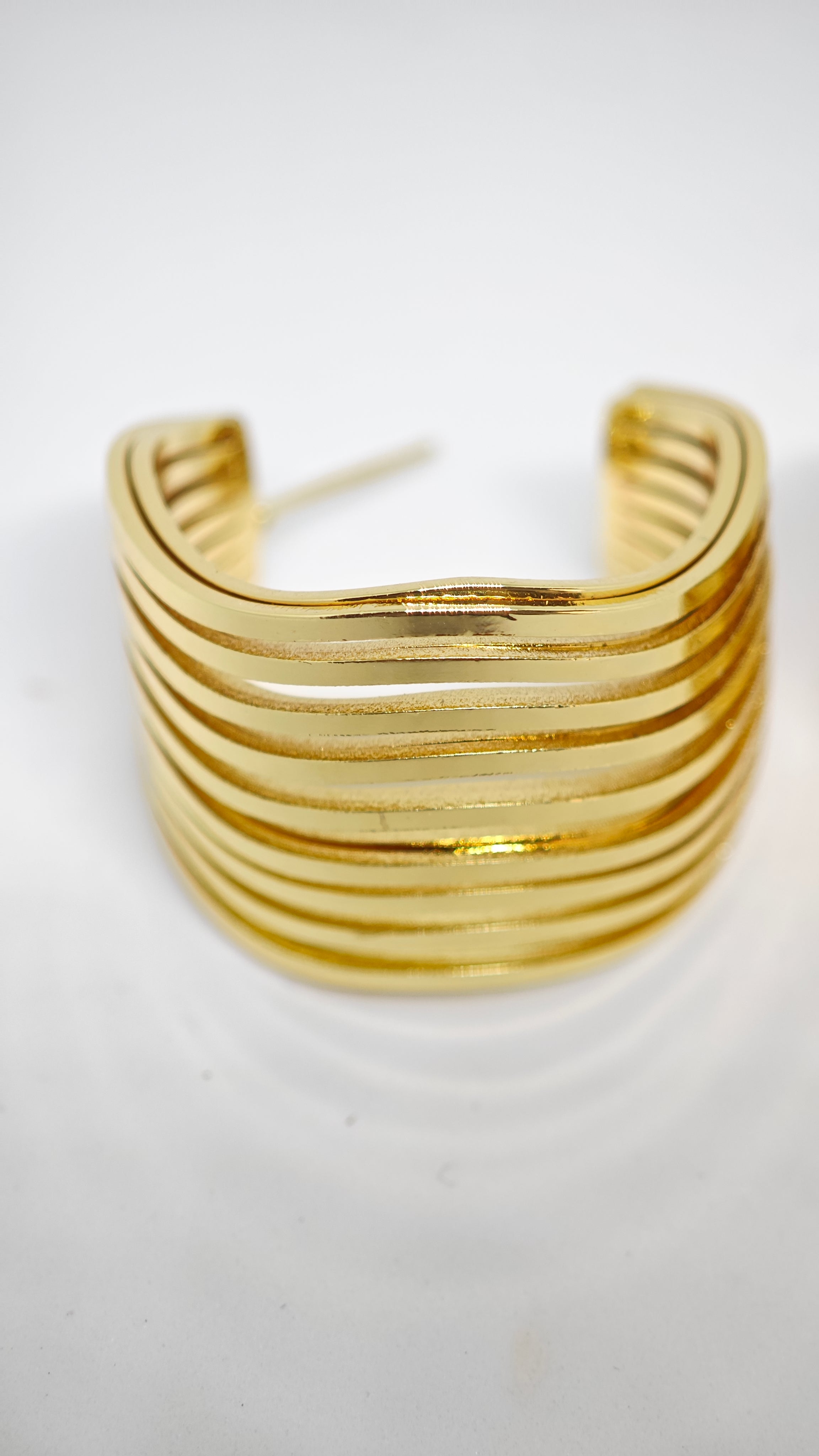Veluare Royal 14K Gold Kafes Tasarım İddialı Halka Küpe