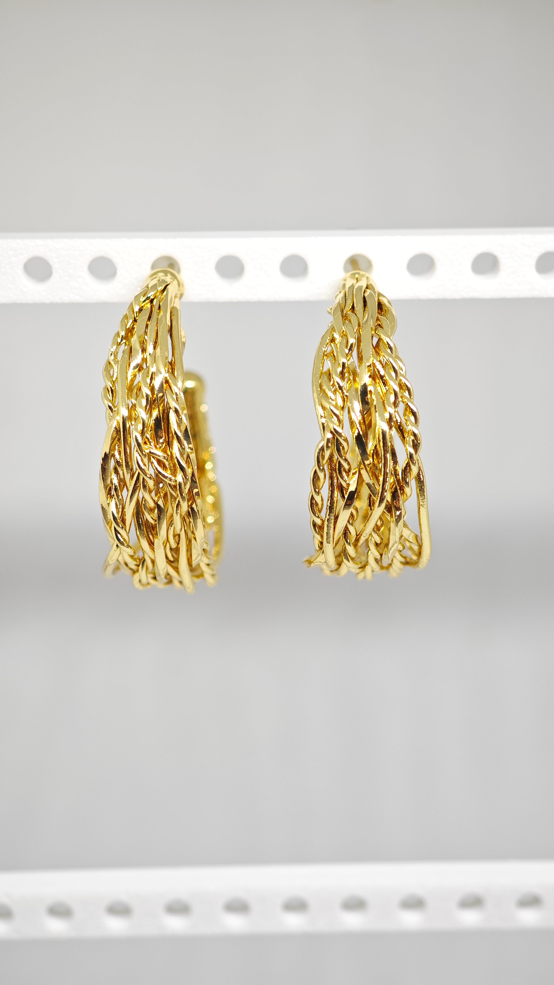 Veluare Royal 14K Gold Sarmal Kafes Tasarım İddialı Küpe