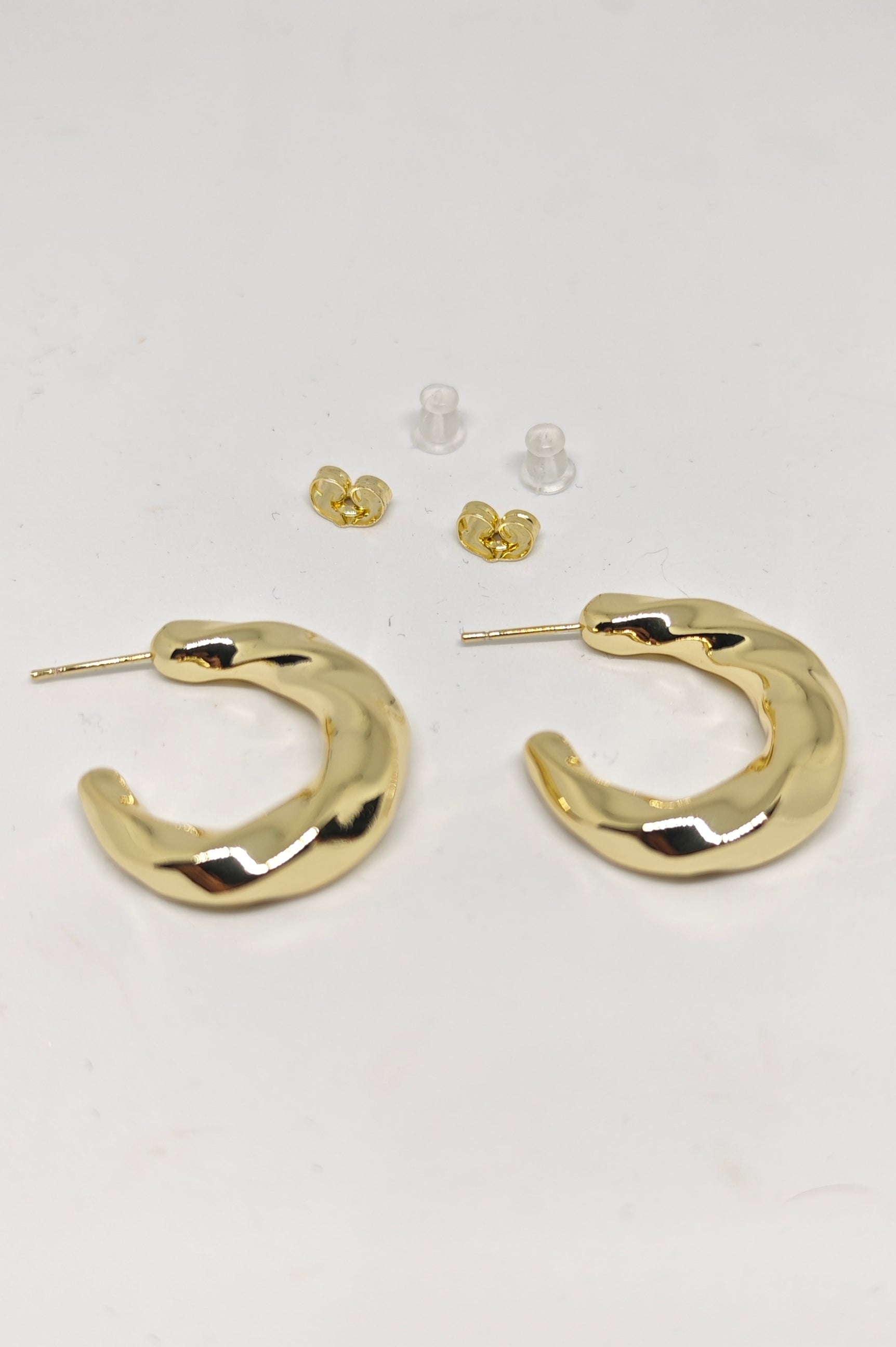 Veluare Privé 14K Gold Akışkan Kalın Halka Küpe