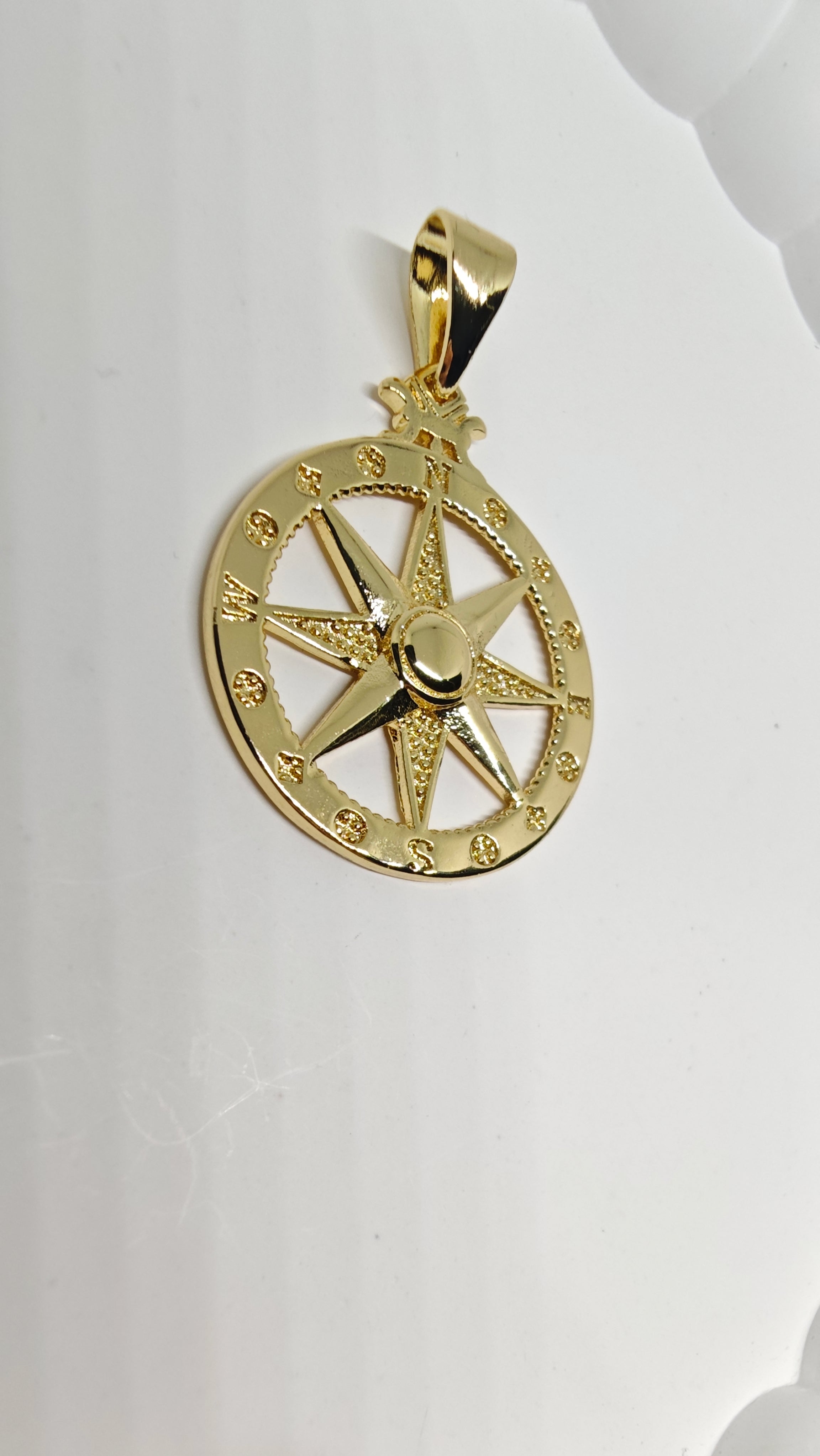 Veluare Royal 14K Pusula Model Madalyon Kolye Ucu