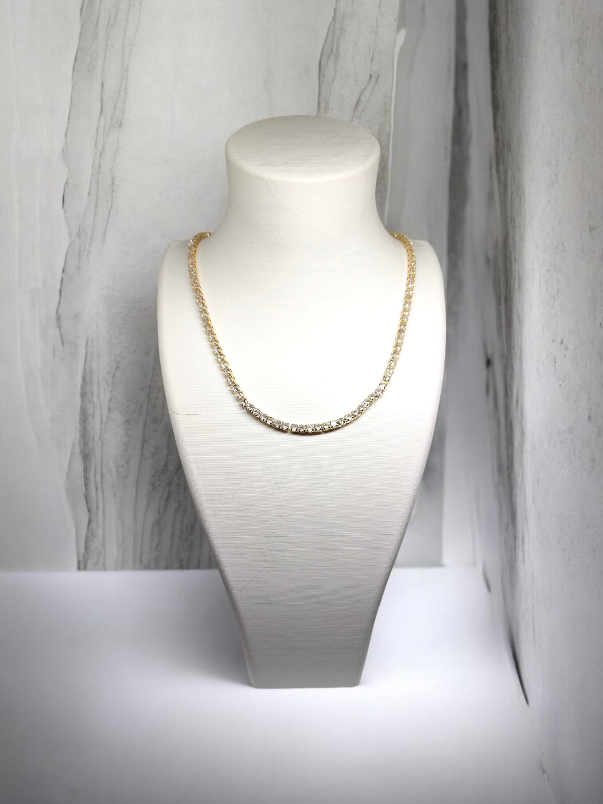 Veluare Diamond Effect Gold Kesintisiz Işıltılı Su Yolu Kolye