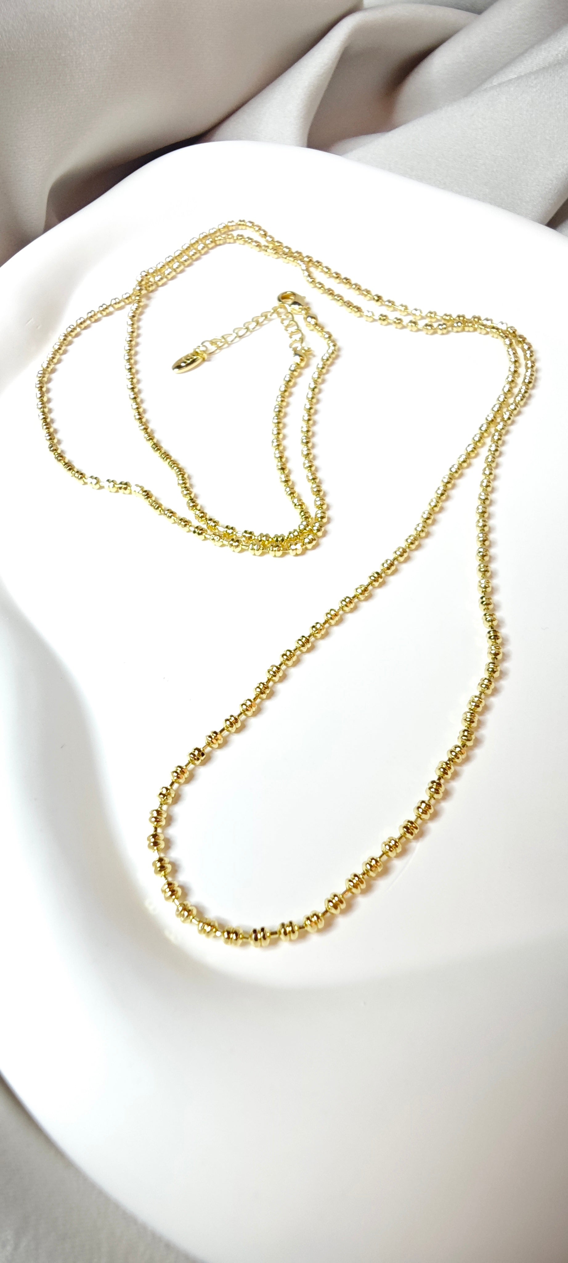 VELUARE ROYAL 14K Işıltılı Sarmal Top Zincir Kolye