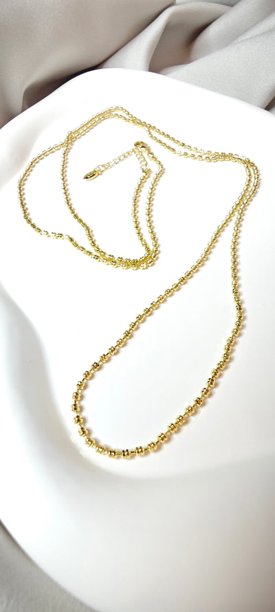 VELUARE ROYAL 14K Işıltılı Sarmal Top Zincir Kolye