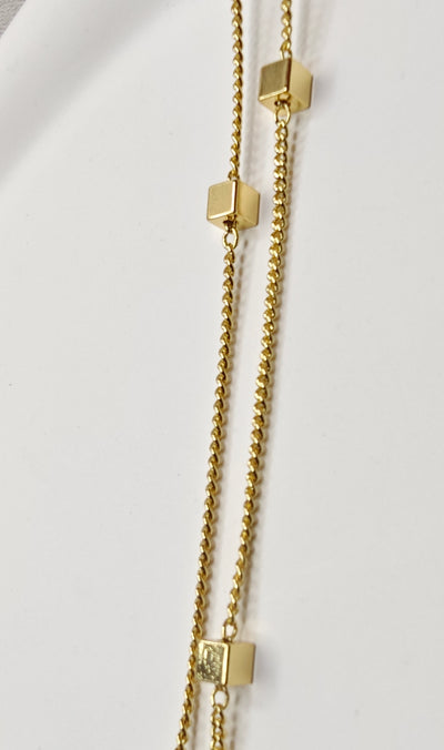 VELUARE ROYAL 14K Işıltılı Küp Model Minimalist Kolye
