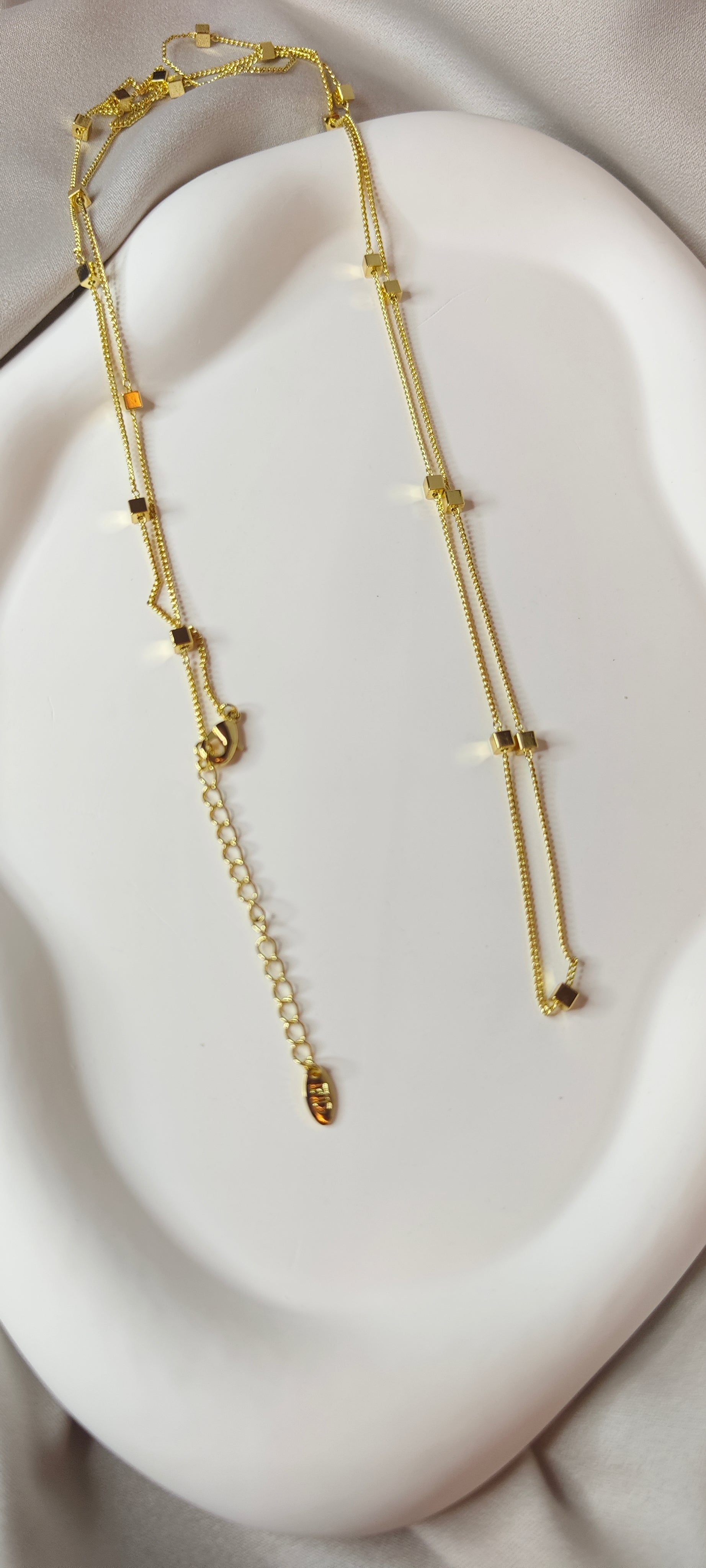 VELUARE ROYAL 14K Işıltılı Küp Model Minimalist Kolye