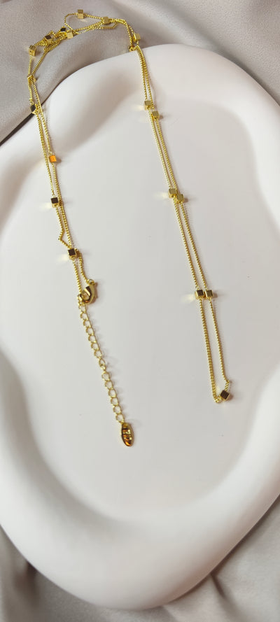VELUARE ROYAL 14K Işıltılı Küp Model Minimalist Kolye