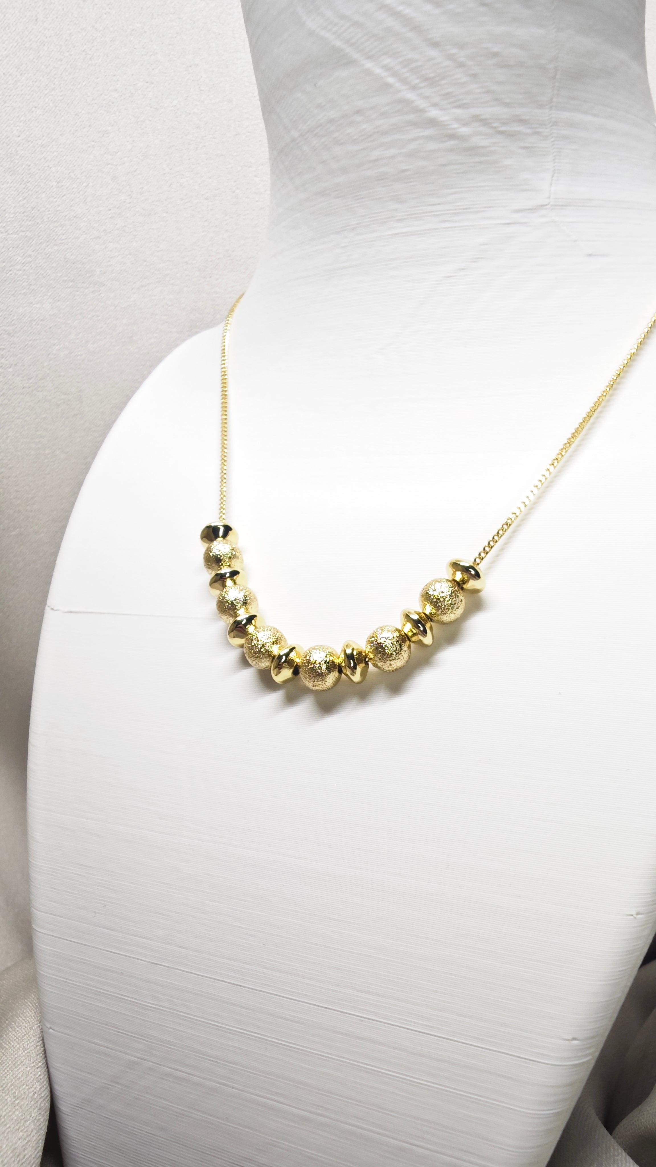 VELUARE PRESTİGE 14K Sıralı Dorika Top Zincir Kolye
