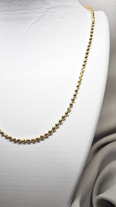 VELUARE PRESTİGE 14K Işıltılı Fasetli Top Zincir Kolye