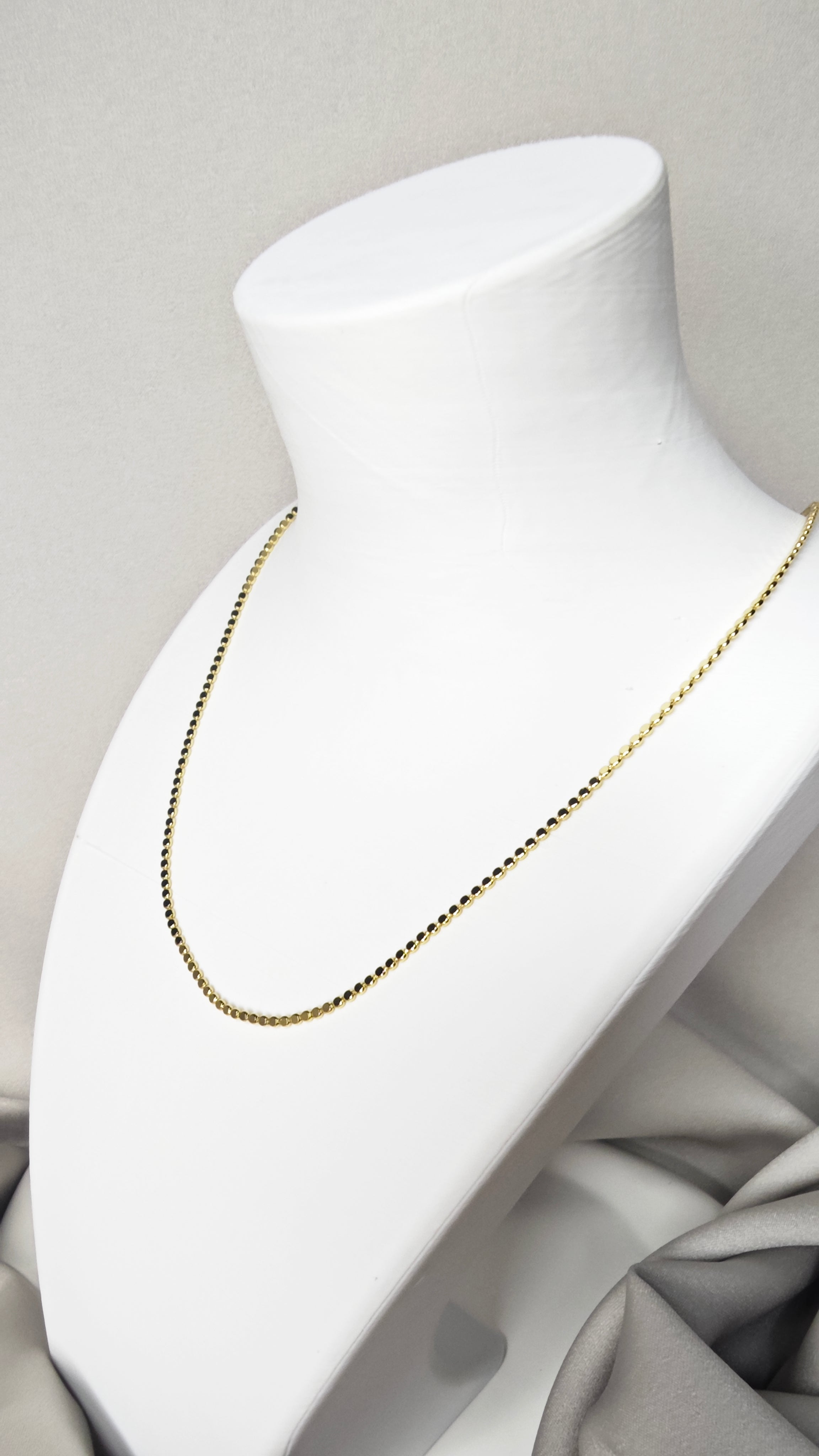 VELUARE PRESTİGE 14K İnce Ezme Pul Zincir Kolye