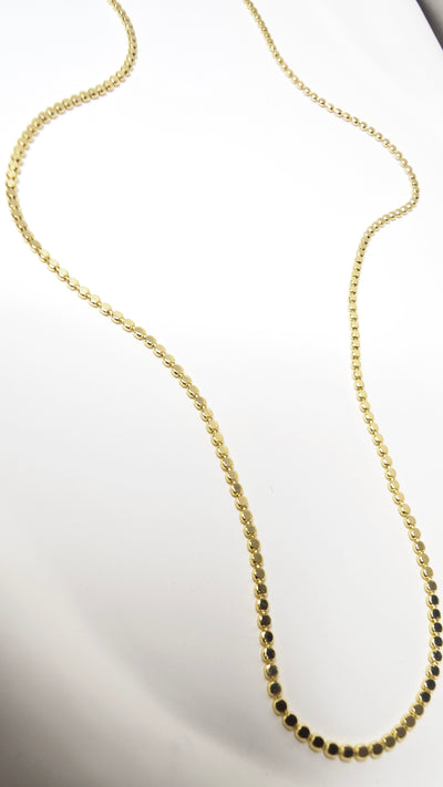 VELUARE PRESTİGE 14K İnce Ezme Pul Zincir Kolye