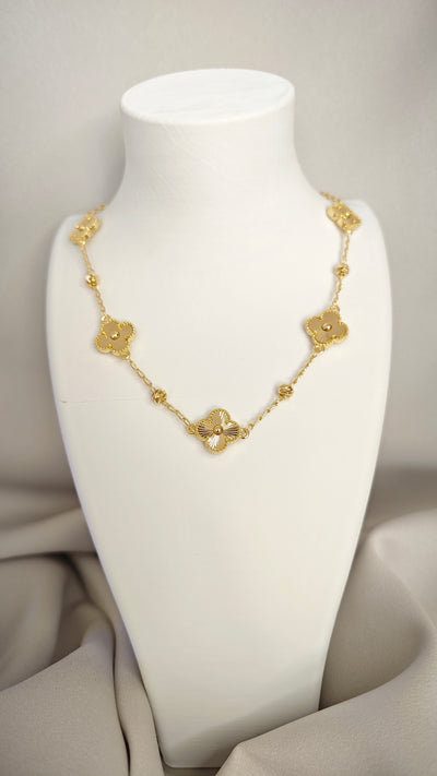 VELUARE Privé 14K  Van Cleef Model Dorikalı Yonca Kolye