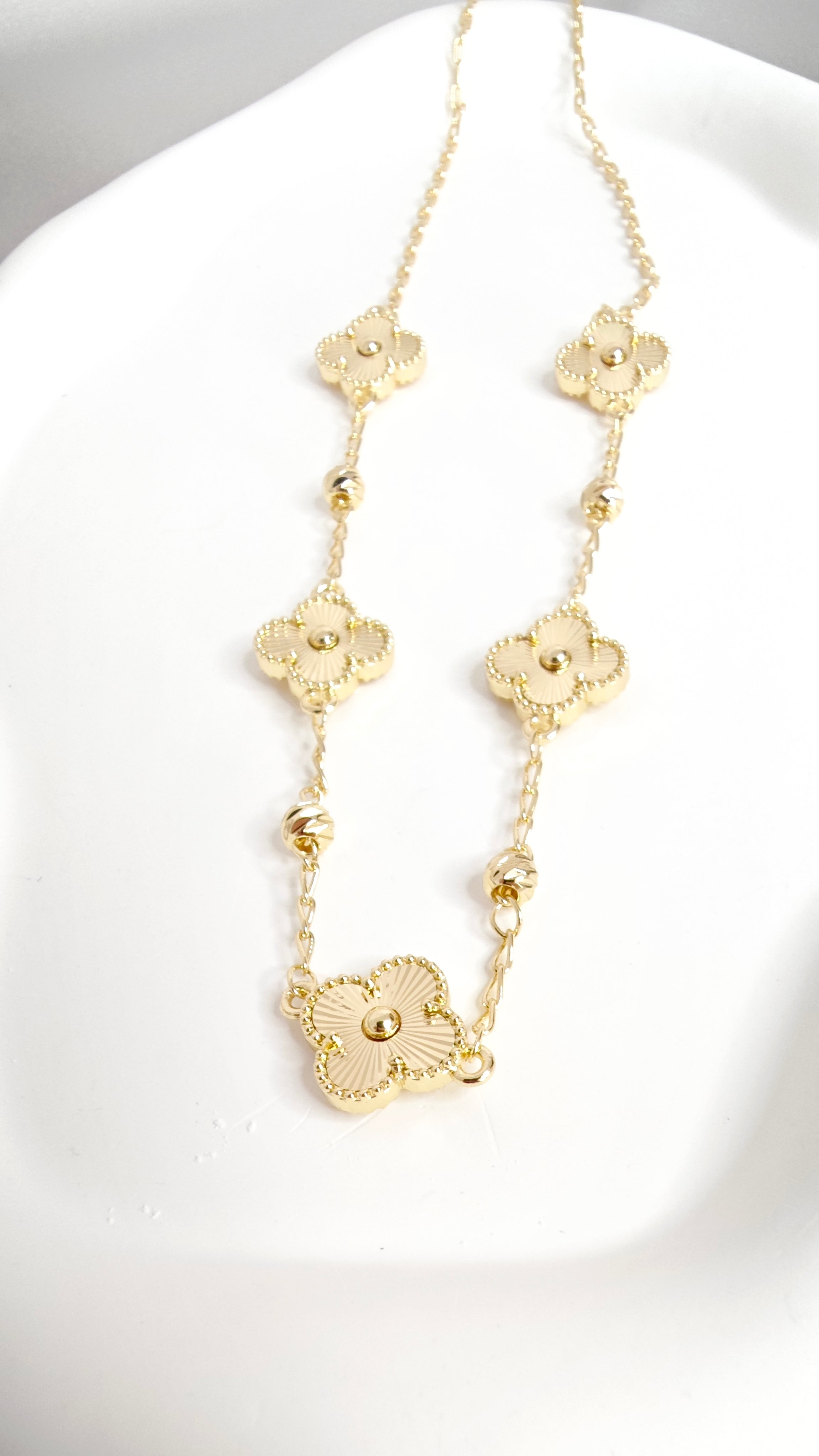 VELUARE Privé 14K  Van Cleef Model Dorikalı Yonca Kolye