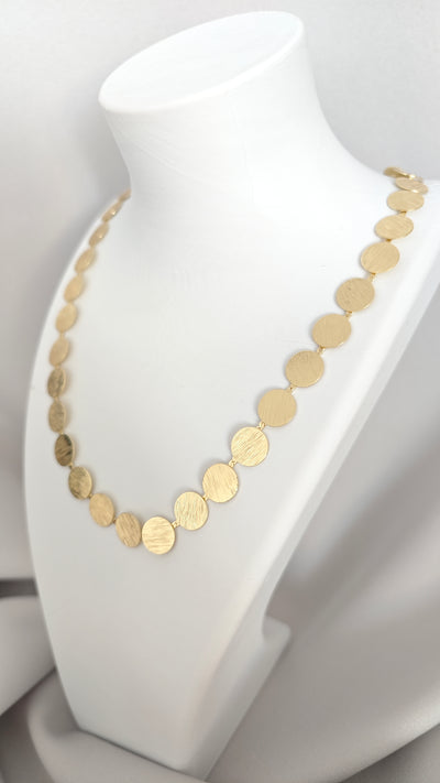 VELUARE EVERYDAY 14K Gold Renk Kalemli İtalyan Pul Zincir Kolye