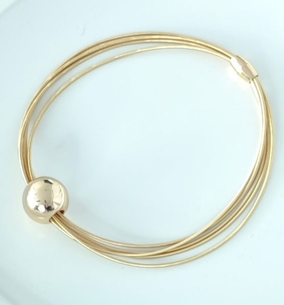 VELUARE EVERYDAY 14K Gold Renk Üç Sıralı Top Madalyonlu Misina Zincir Kolye