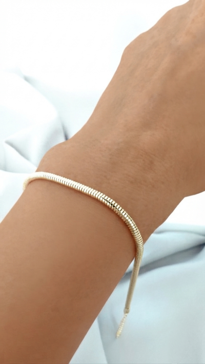 VELUARE Privé 14K Gold Renk Yuvarlak Yılan Bileklik