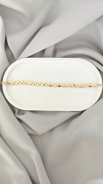 VELUARE Privé 14K Gold Renk Üçgen Model İtalyan Fantezi Bileklik