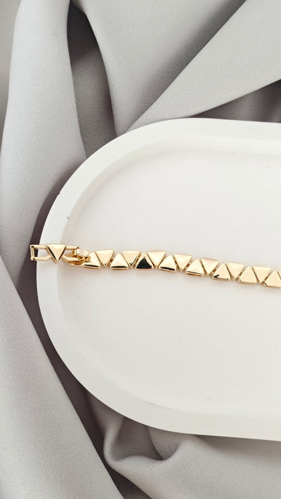VELUARE Privé 14K Gold Renk Üçgen Model İtalyan Fantezi Bileklik