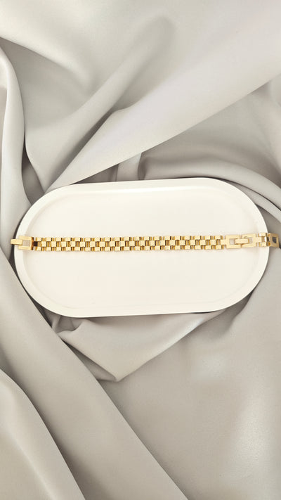 VELUARE Privé 14K Gold Renk President Saat Kordonu Model İtalyan Bileklik