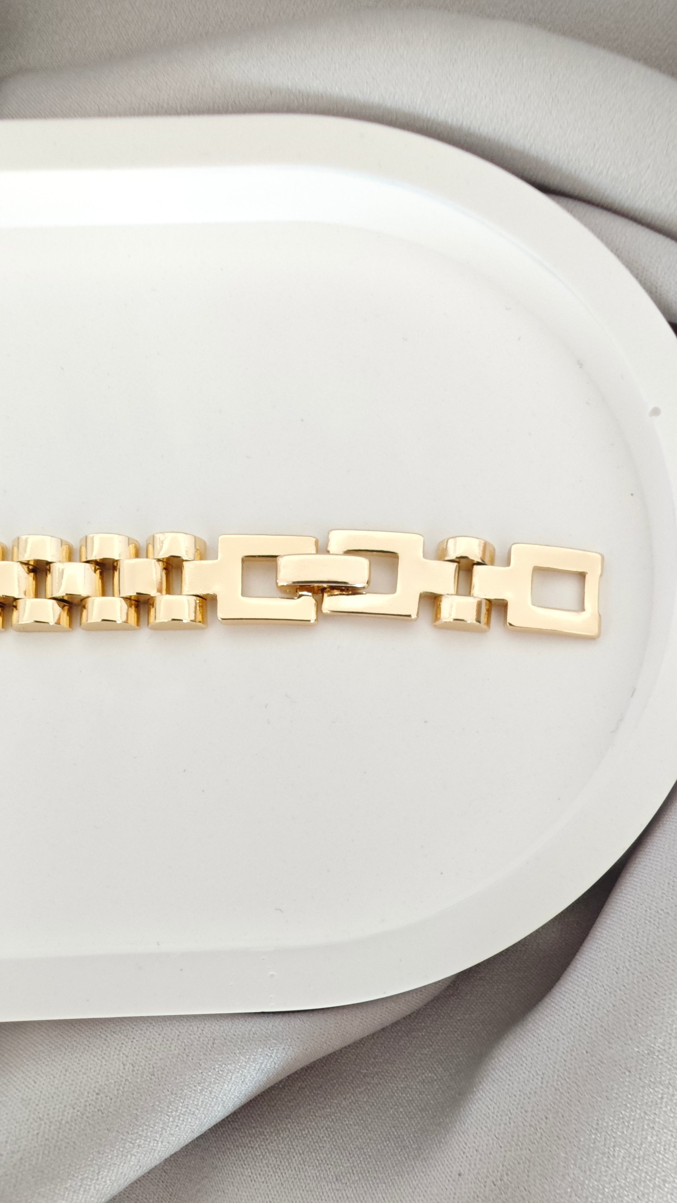 VELUARE Privé 14K Gold Renk President Saat Kordonu Model İtalyan Bileklik