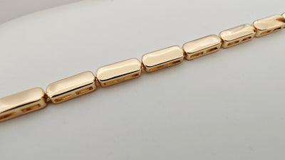 VELUARE Privé 14K Gold Renk Yassı Boru Plaka İtalyan Bileklik