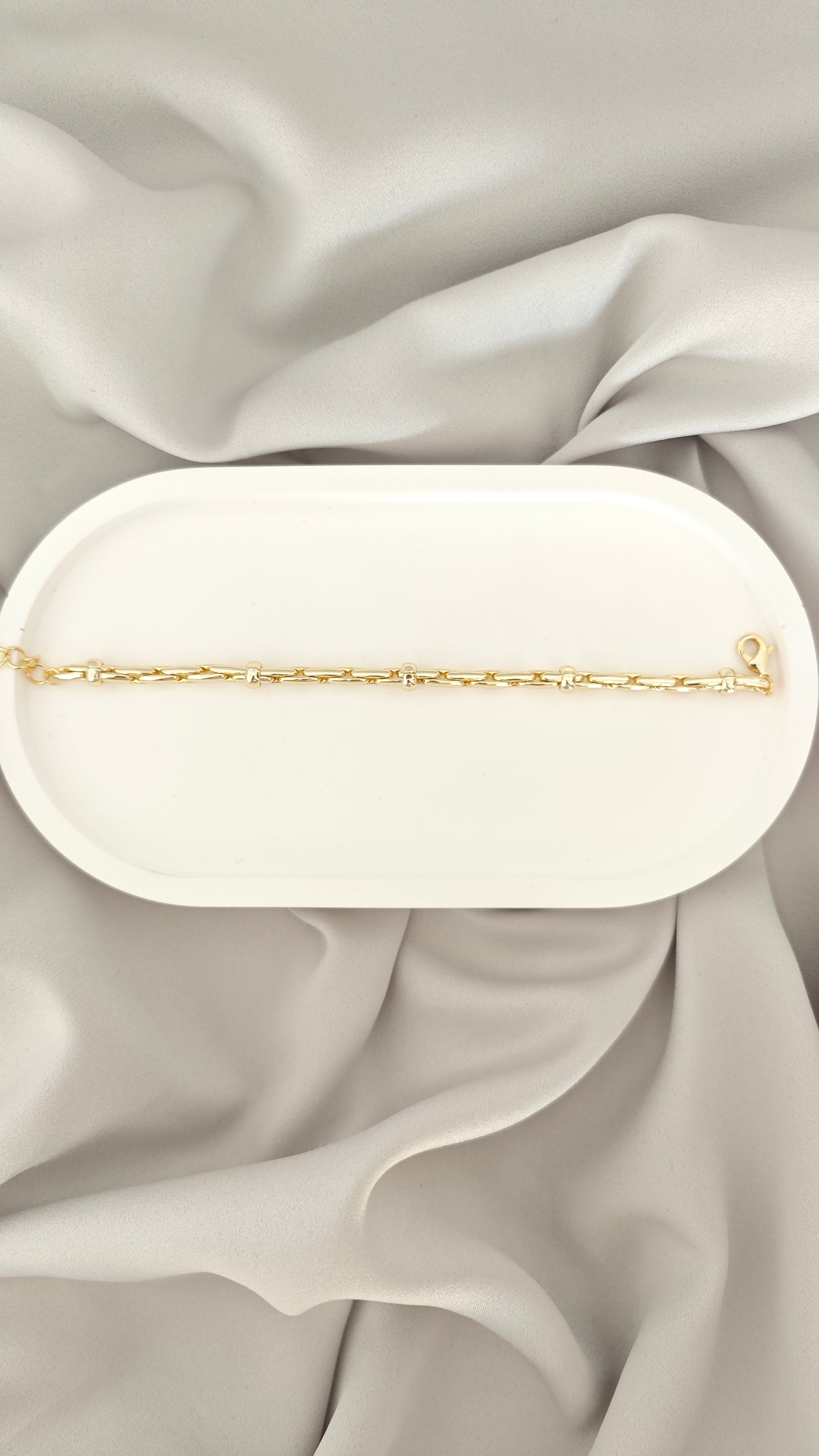 VELUARE ROYAL 14K Gold  Düğümlü İtalyan Boru Zincir Bileklik