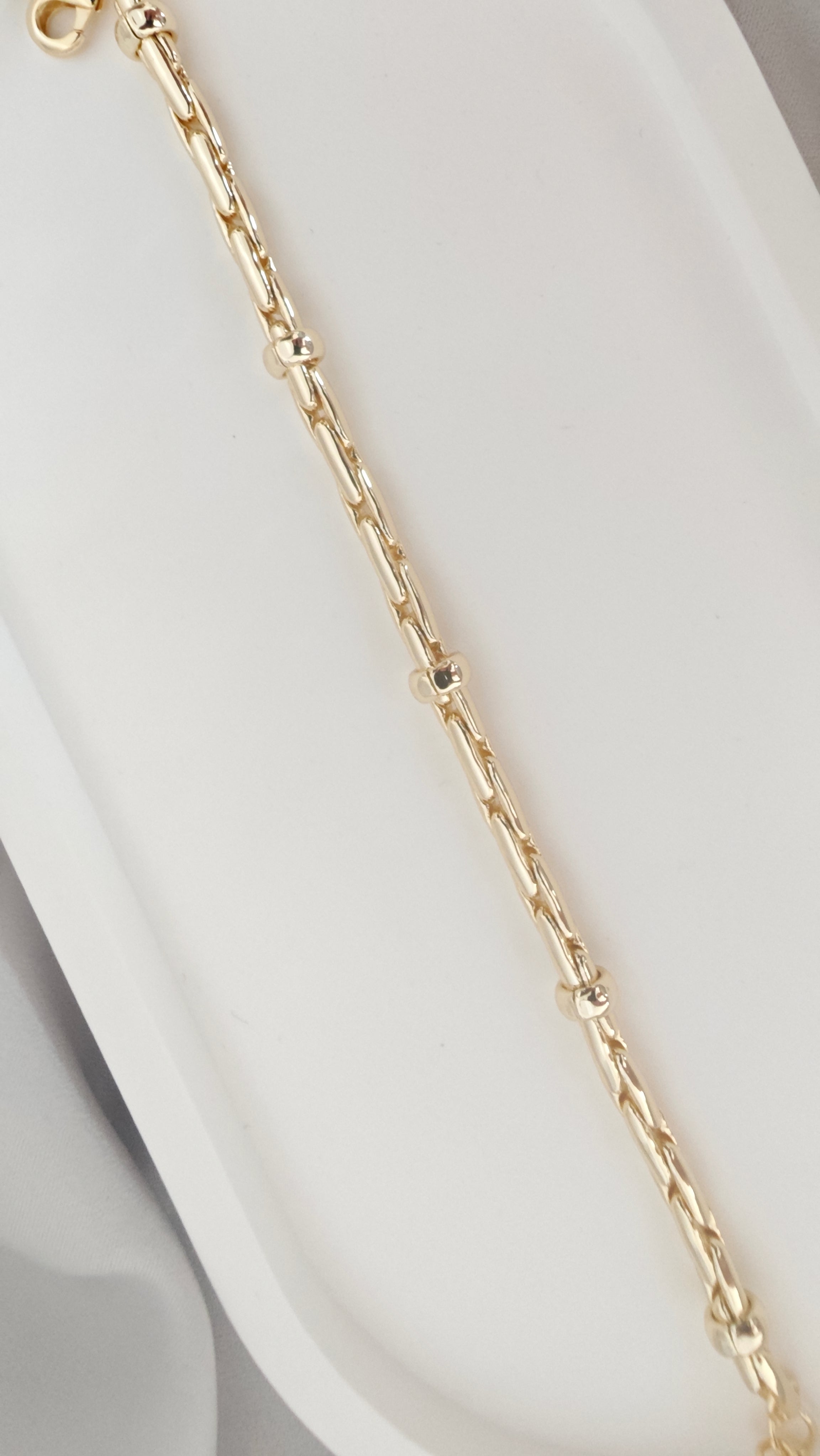 VELUARE ROYAL 14K Gold  Düğümlü İtalyan Boru Zincir Bileklik