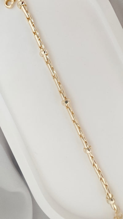VELUARE ROYAL 14K Gold  Düğümlü İtalyan Boru Zincir Bileklik