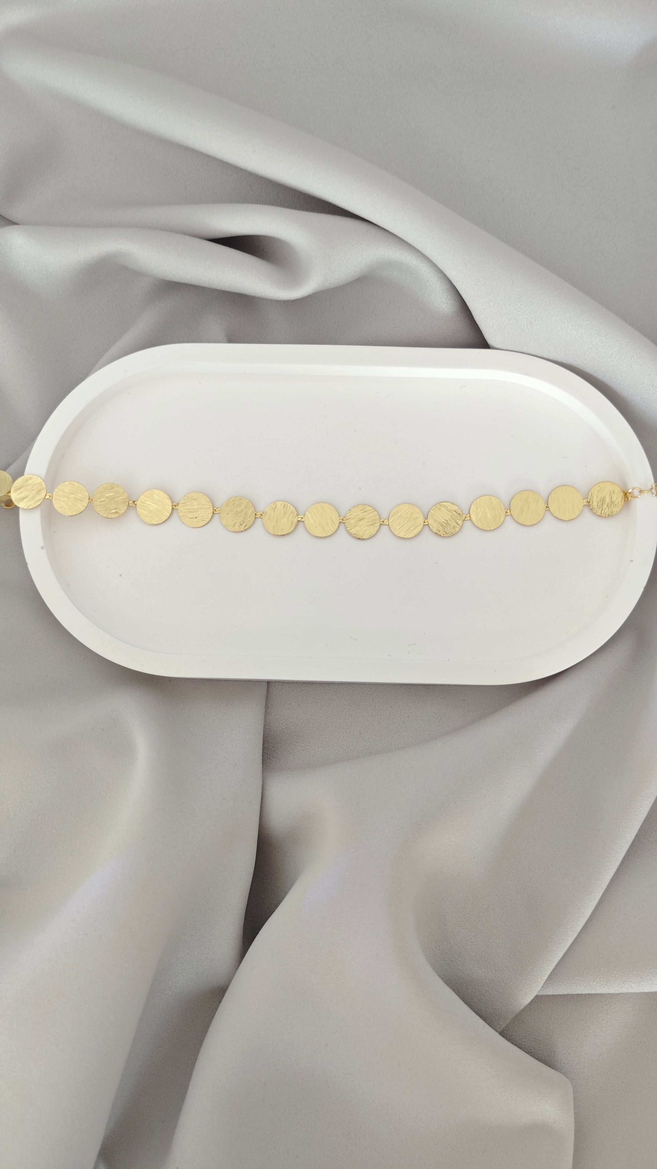 VELUARE EVERYDAY 14K Gold Renk Kalemli İtalyan Pul Zincir Bileklik