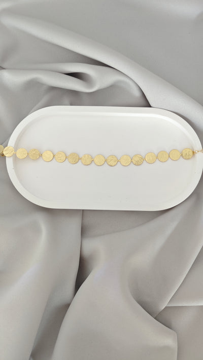 VELUARE EVERYDAY 14K Gold Renk Kalemli İtalyan Pul Zincir Bileklik