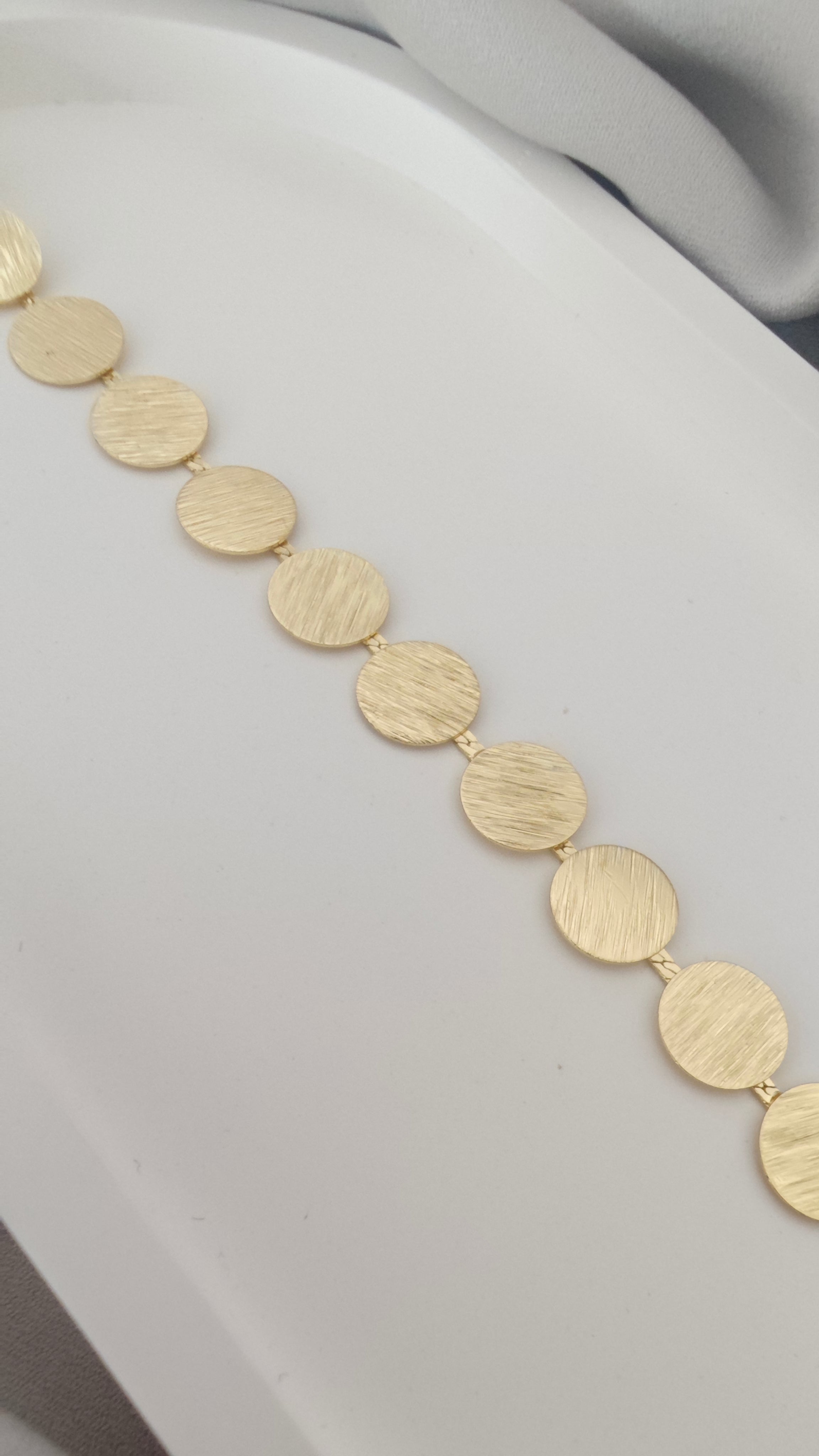 VELUARE EVERYDAY 14K Gold Renk Kalemli İtalyan Pul Zincir Bileklik