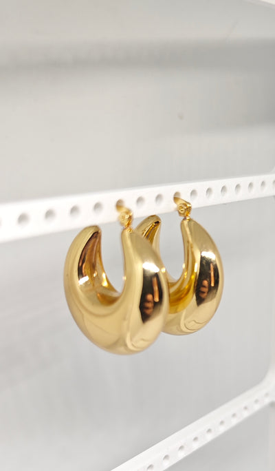 Veluare Privé 14K Gold Teardrop Aynalı Hafif Halka Küpe