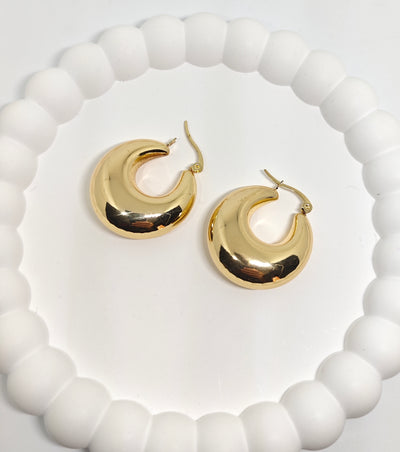 Veluare Privé 14K Gold Teardrop Aynalı Hafif Halka Küpe