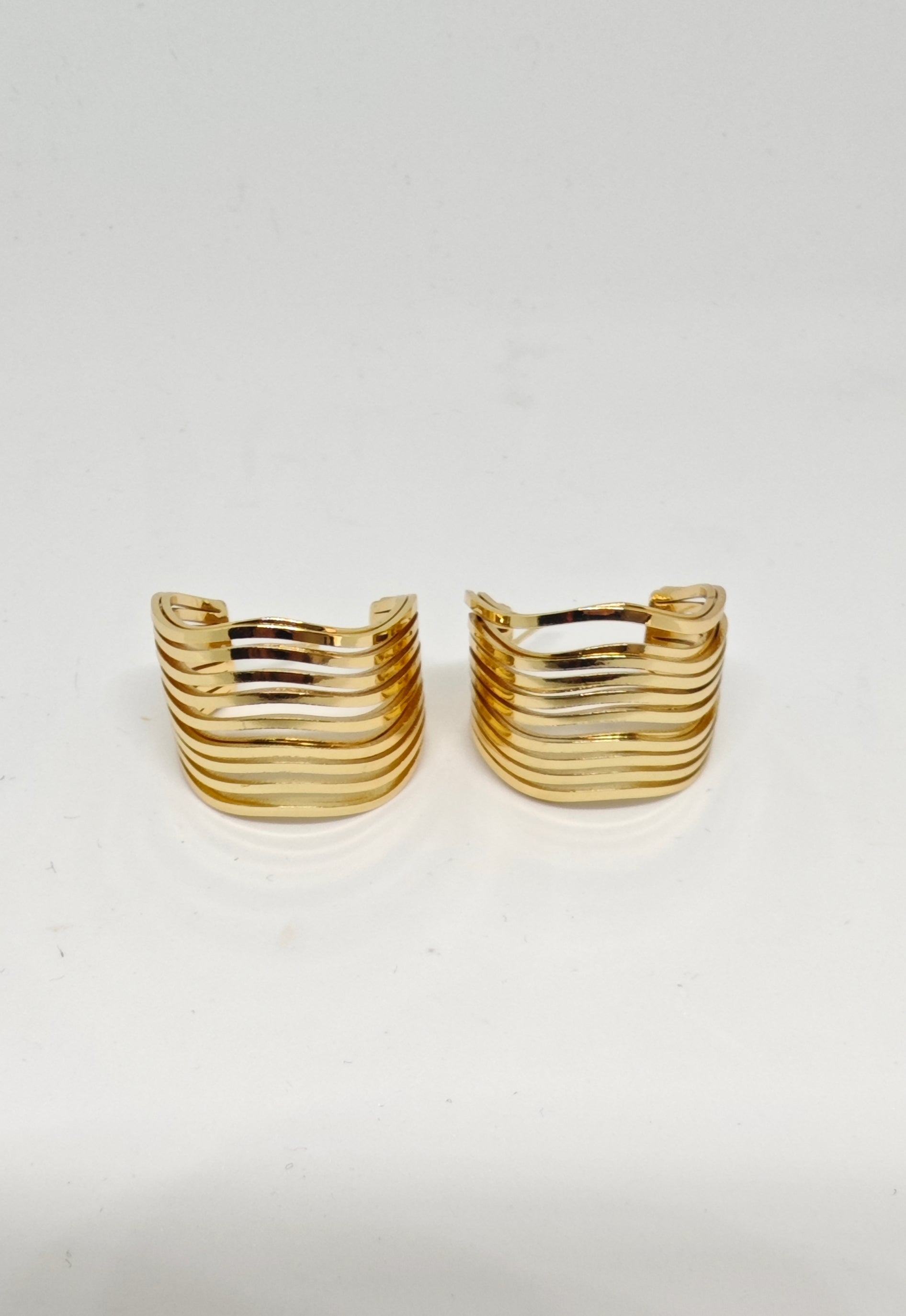 Veluare Royal 14K Gold Kafes Tasarım İddialı Halka Küpe