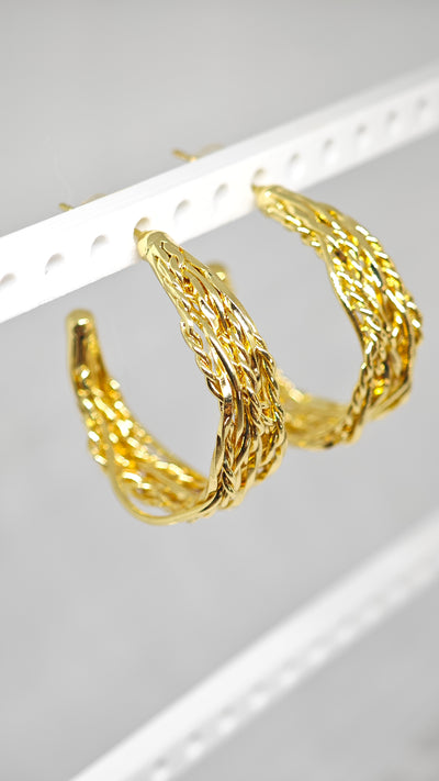 Veluare Royal 14K Gold Sarmal Kafes Tasarım İddialı Küpe
