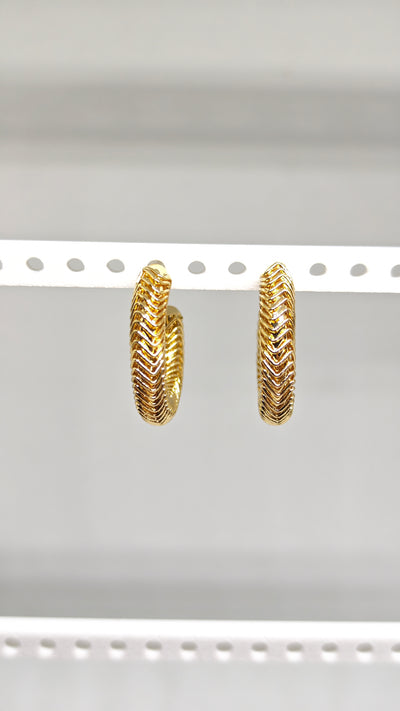 Veluare Royal 14K Gold Balıksırtı Model Kalın Halka Küpe
