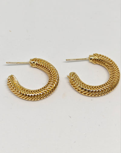 Veluare Royal 14K Gold Balıksırtı Model Kalın Halka Küpe