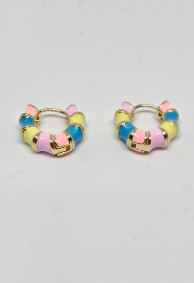 Veluare Prestige 14K Gold Pastel Mini Macaron Twist Küpe