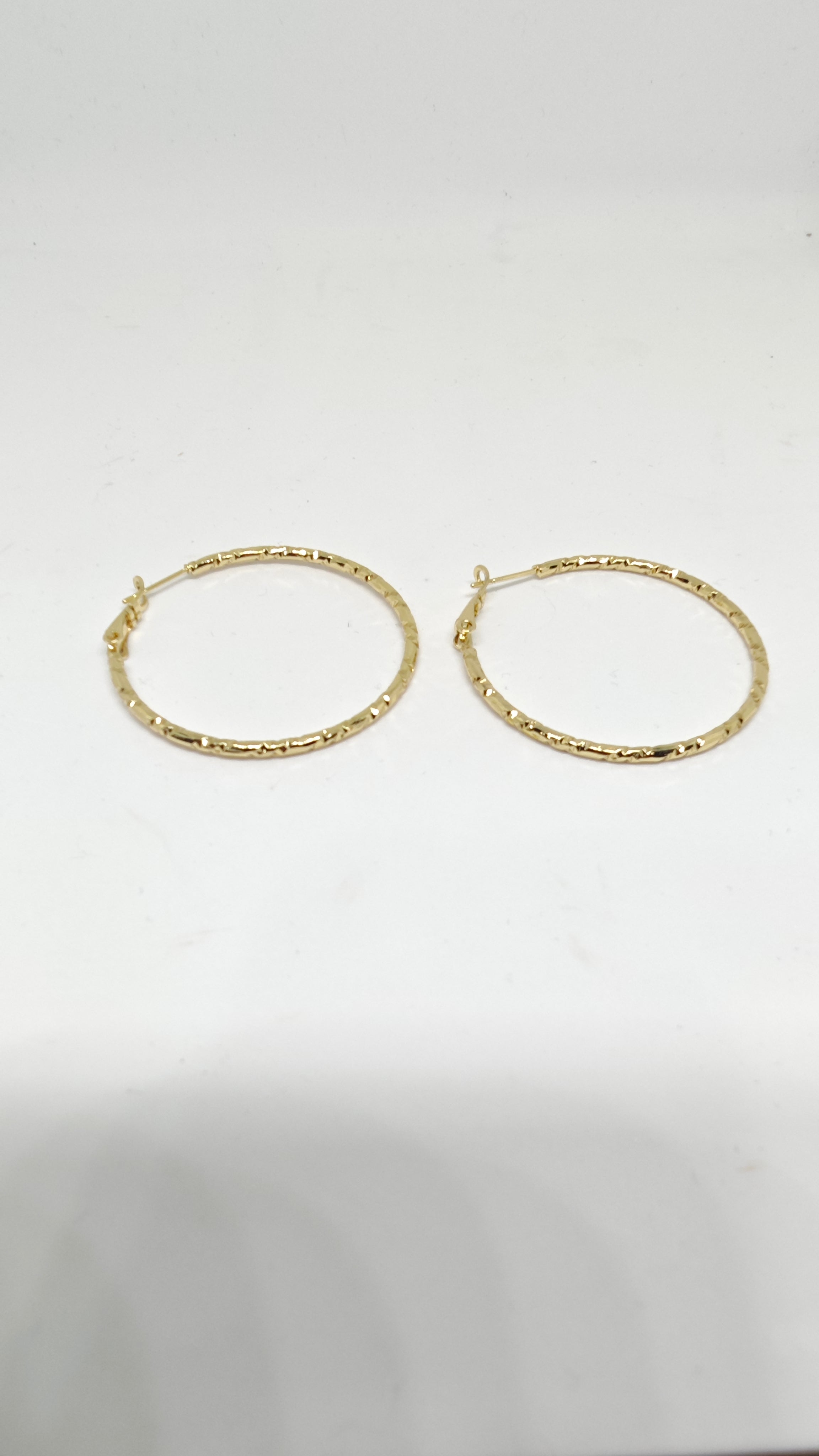 Veluare Prestige 14K Gold Faset Kesim Büyük Boy Halka Küpe