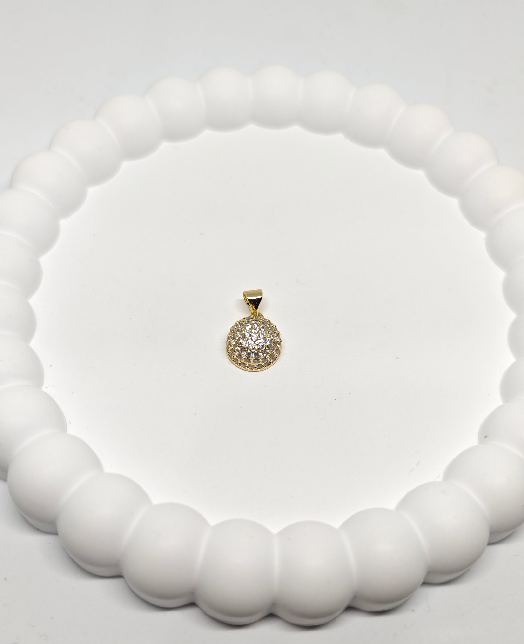 Veluare Royal 14K Pırlanta Montür Yarım Küre Kadın Madalyon