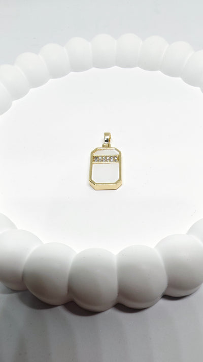 Veluare Royal 14K Dikdörtgen Künye Model Kolye Ucu