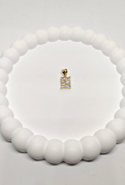 Veluare Royal 14K Baget ve Yuvarlak Taşlı Kolye Ucu