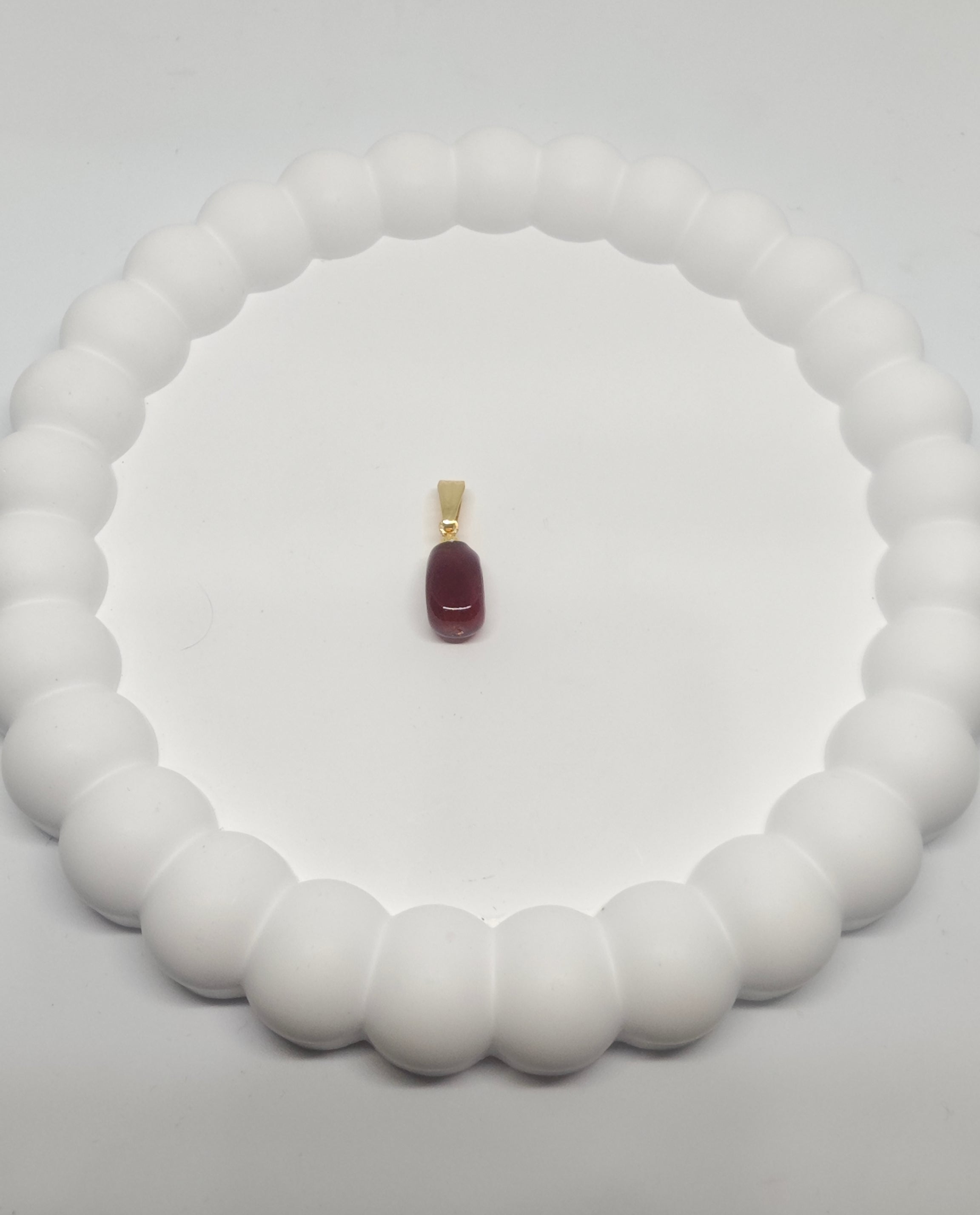 Veluare Everyday 14K Bordo Asimetrik Kolye Ucu