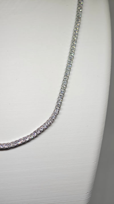 Veluare Diamond Effect Beyaz Kesintisiz Işıltılı Su Yolu Kolye